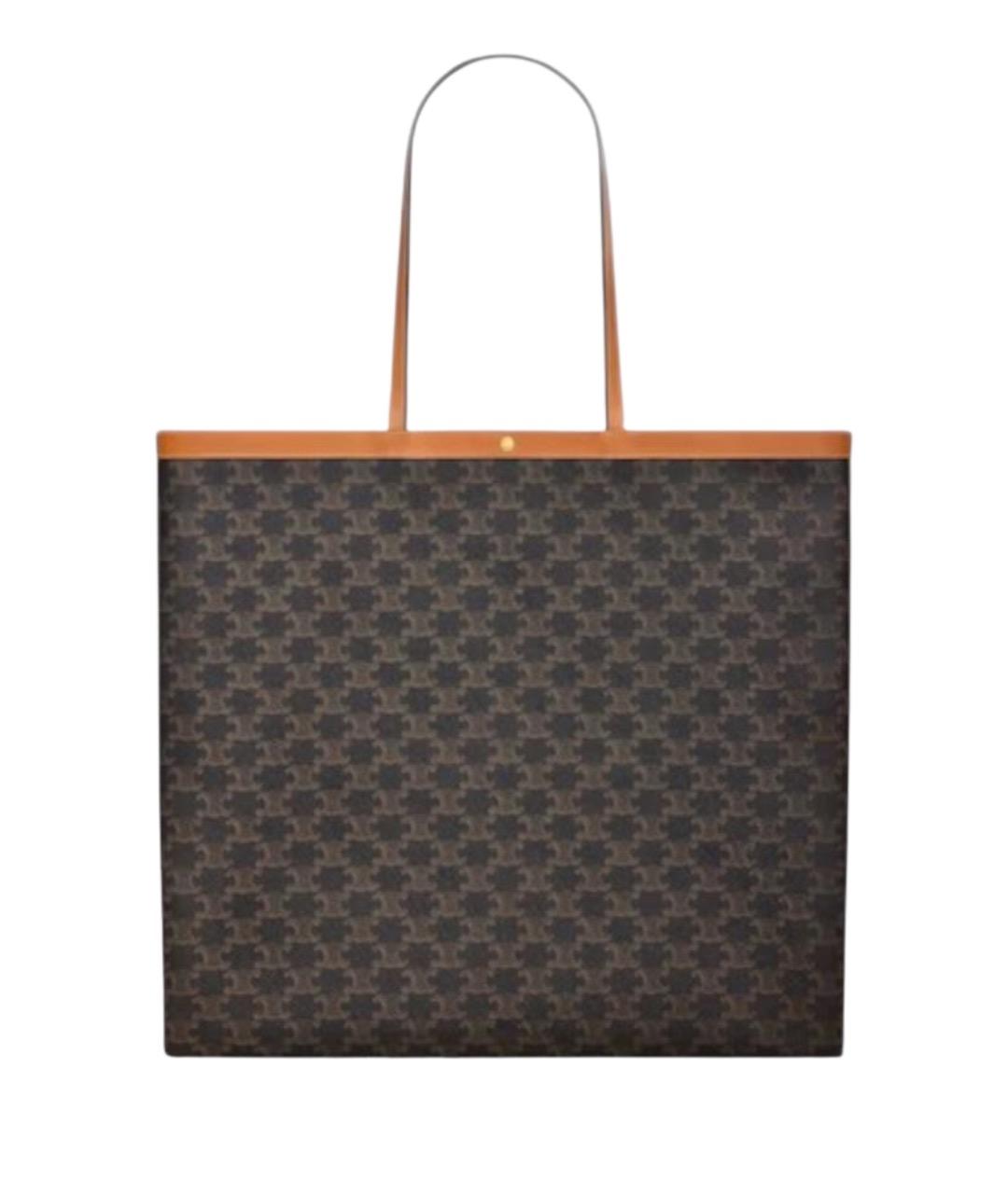 CELINE Коричневая синтетическая сумка с короткими ручками, фото 1