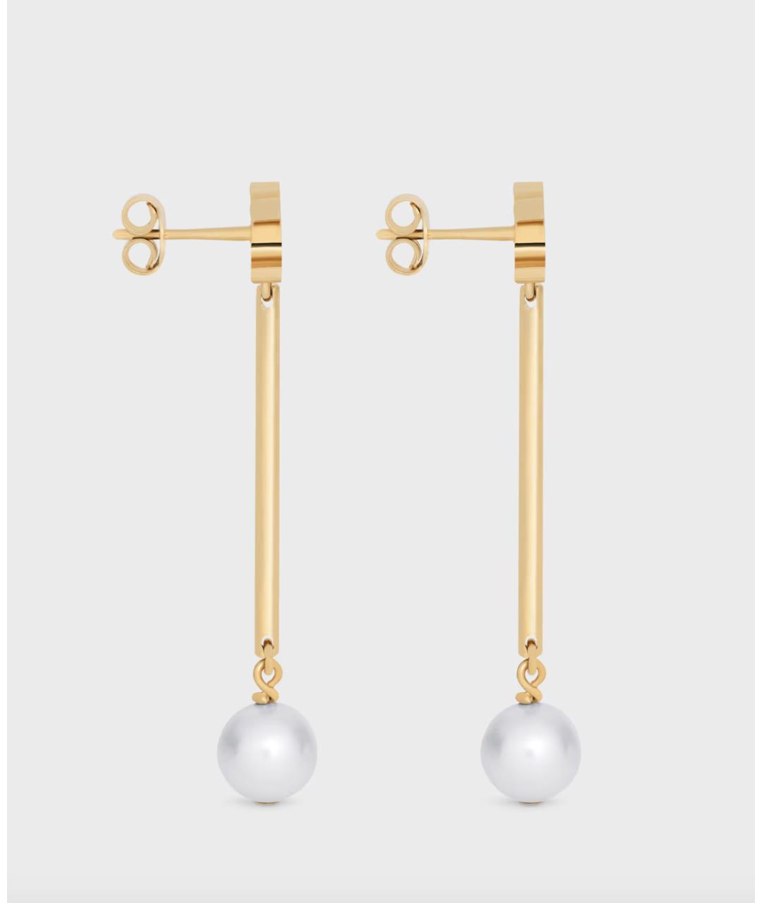 CELINE Золотые латунные серьги, фото 3