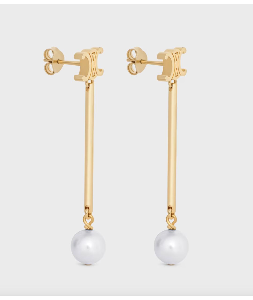 CELINE Золотые латунные серьги, фото 2