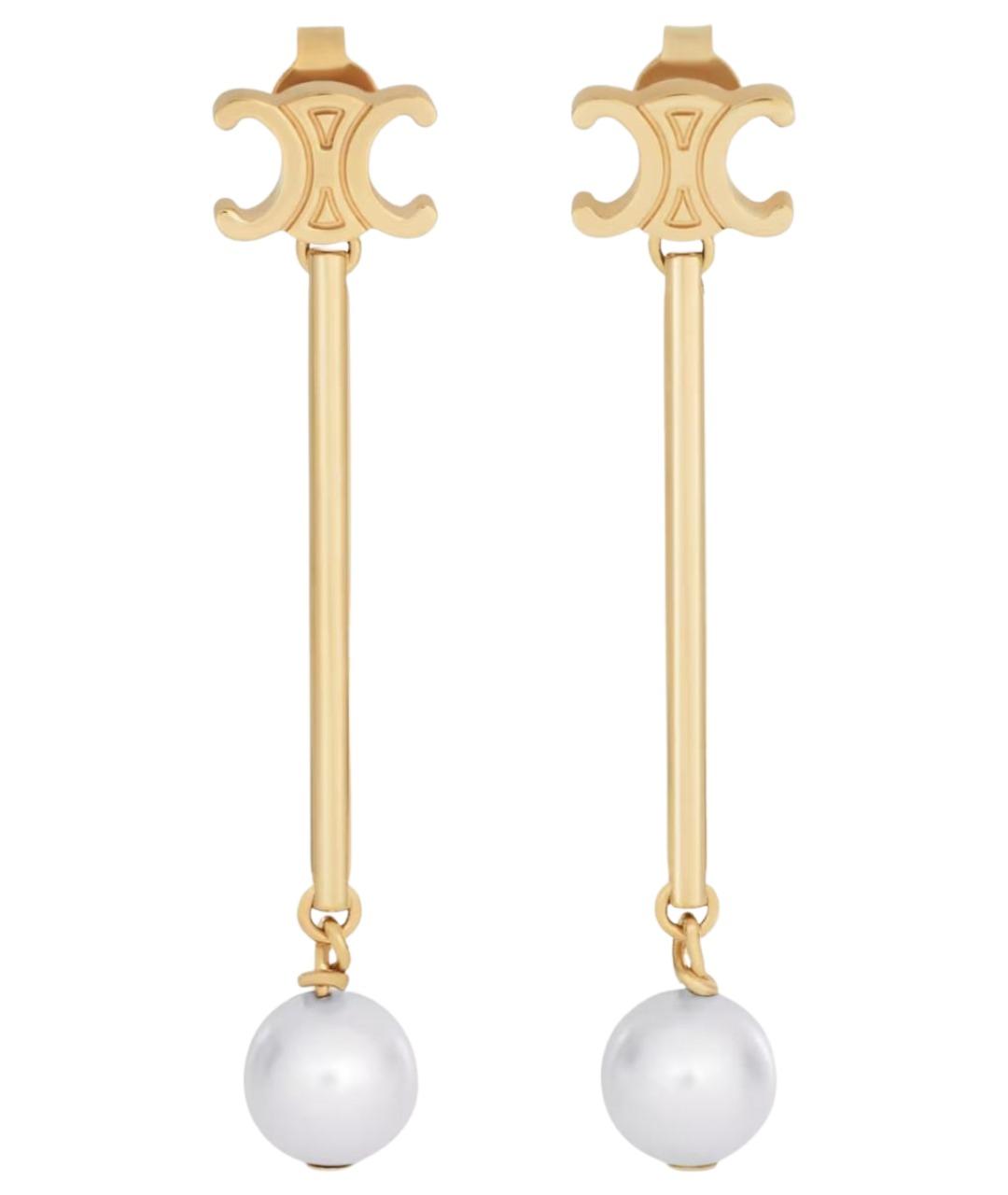 CELINE Золотые латунные серьги, фото 1