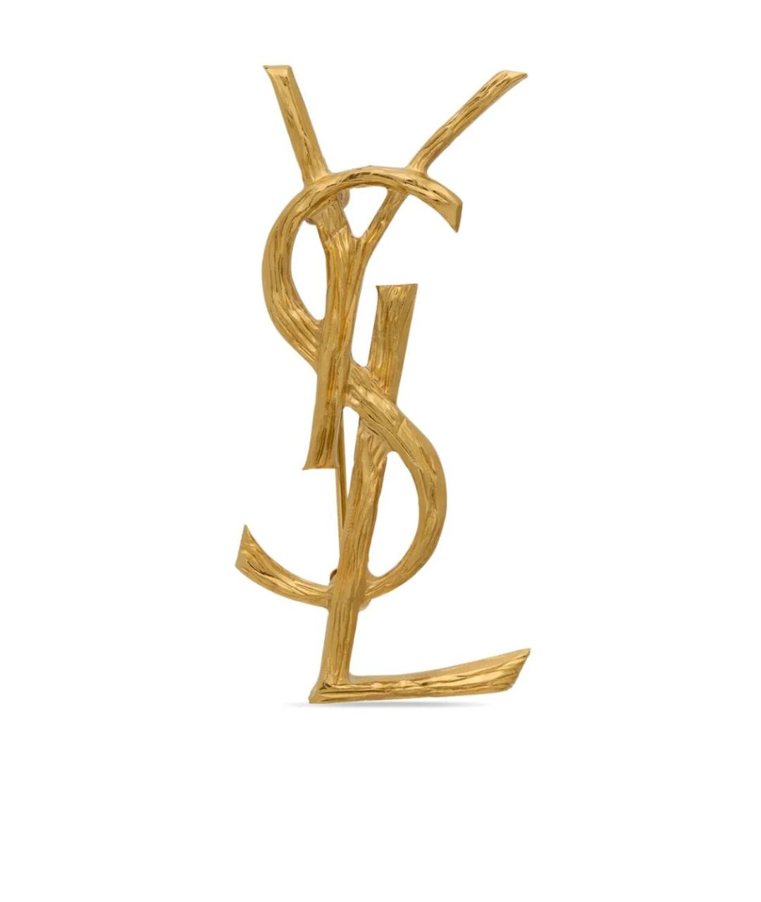 SAINT LAURENT Золотая металлическая булавка / брошь, фото 1