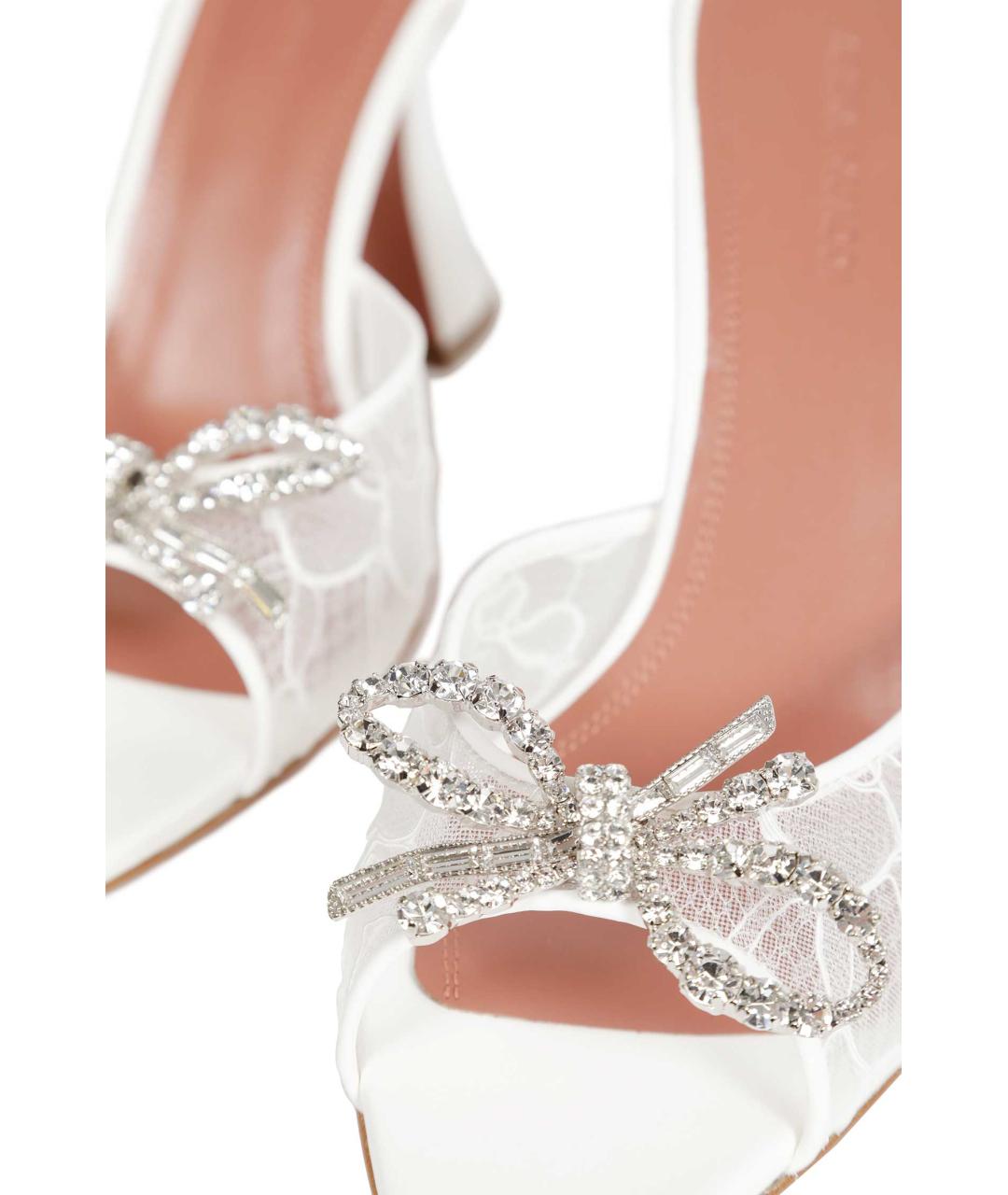 Amina Muaddi Белые мюли, фото 7