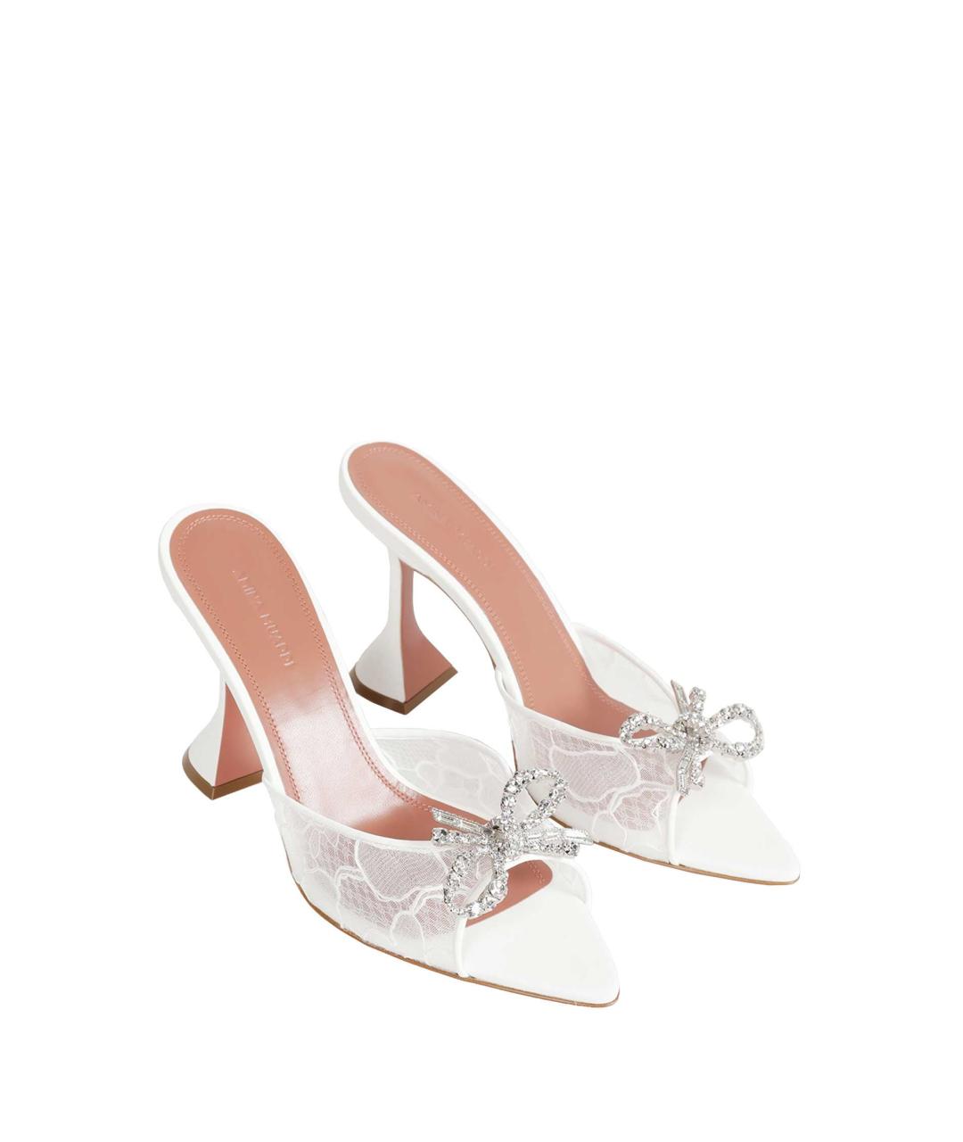 Amina Muaddi Белые мюли, фото 6
