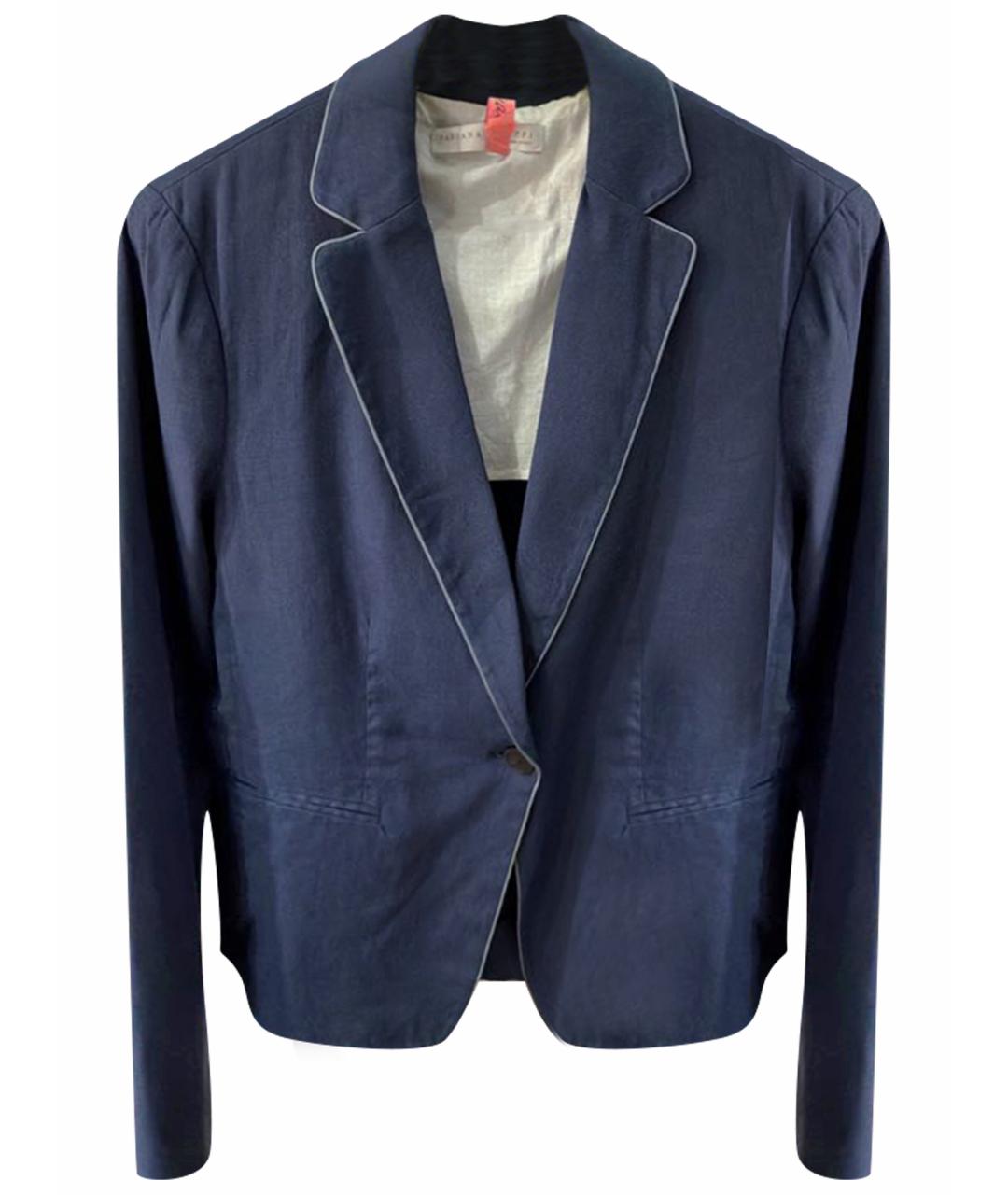 FABIANA FILIPPI Синий льняной жакет/пиджак, фото 1