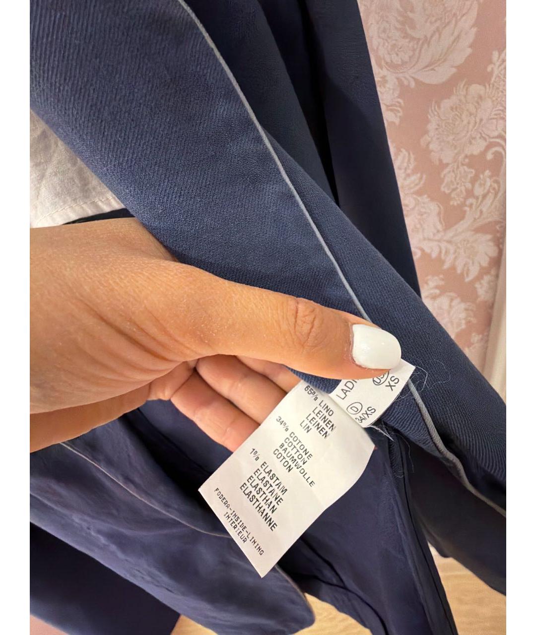FABIANA FILIPPI Синий льняной жакет/пиджак, фото 6