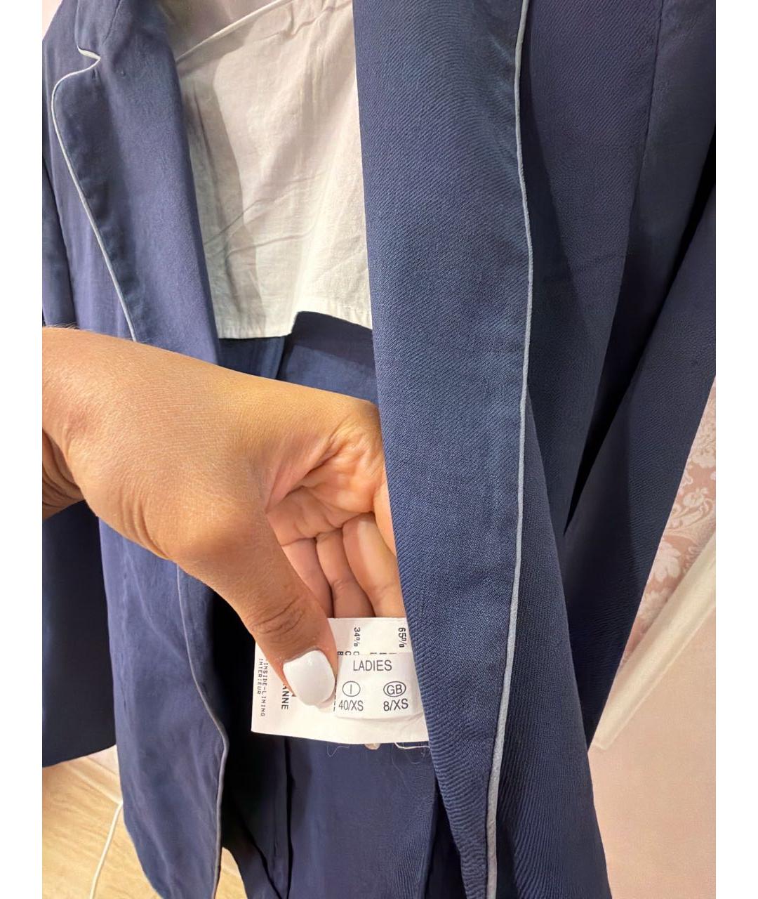 FABIANA FILIPPI Синий льняной жакет/пиджак, фото 7