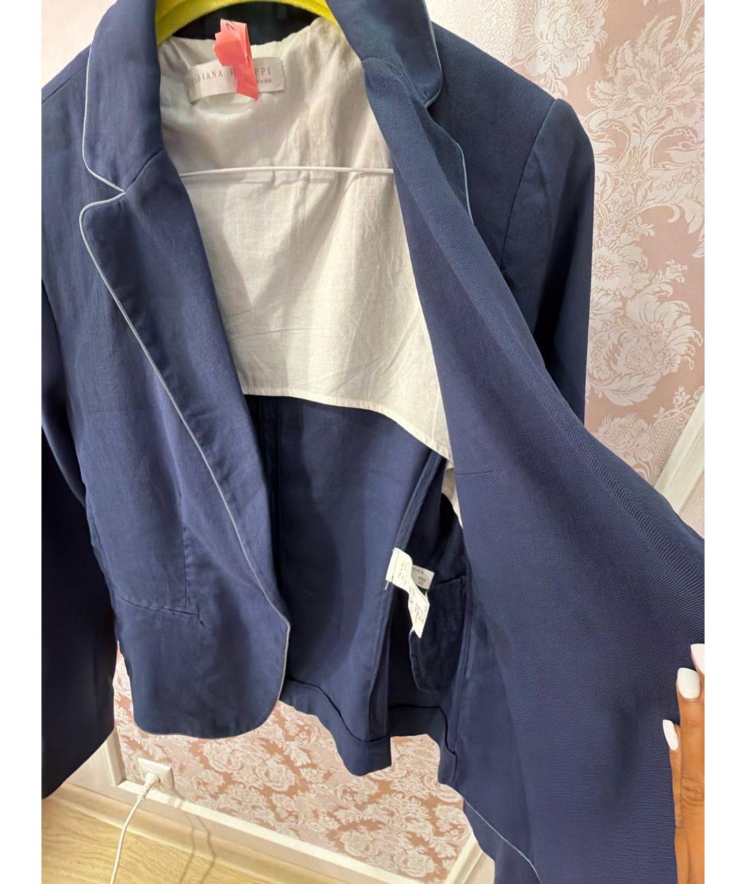 FABIANA FILIPPI Синий льняной жакет/пиджак, фото 5