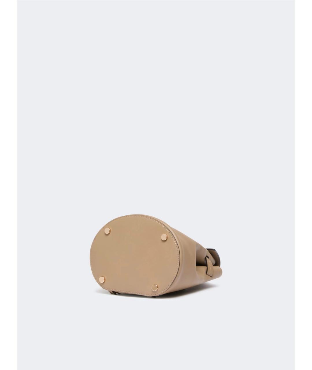 MAX MARA Бежевый кожаный рюкзак, фото 4