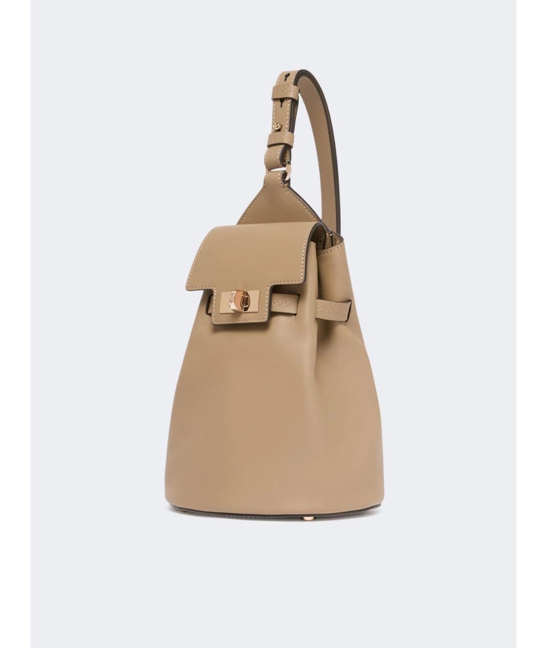 MAX MARA Бежевый кожаный рюкзак, фото 2