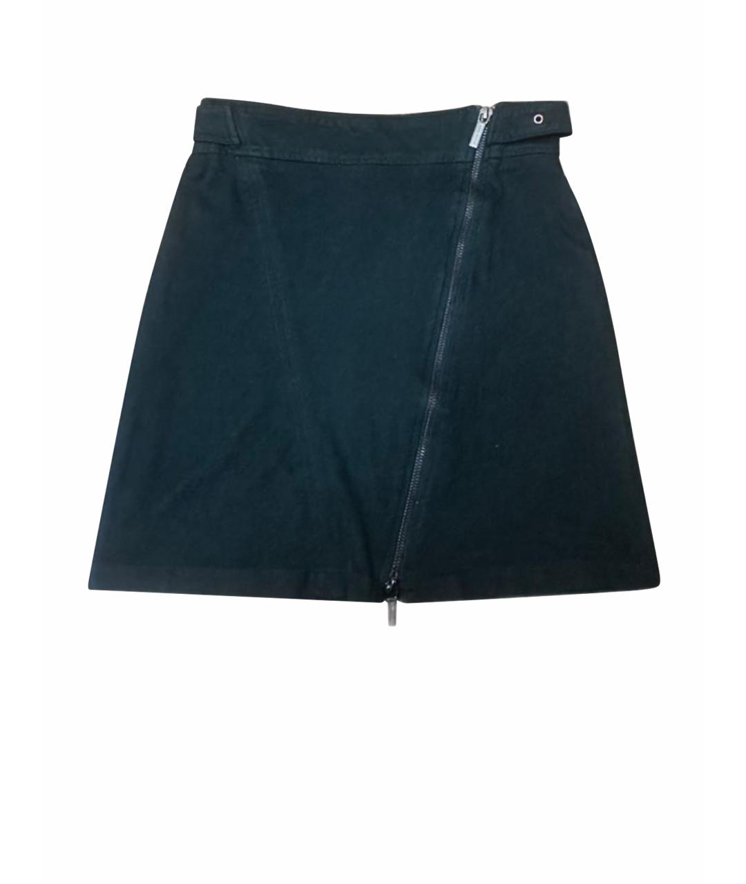 ARMANI EXCHANGE Зеленая замшевая юбка мини, фото 1