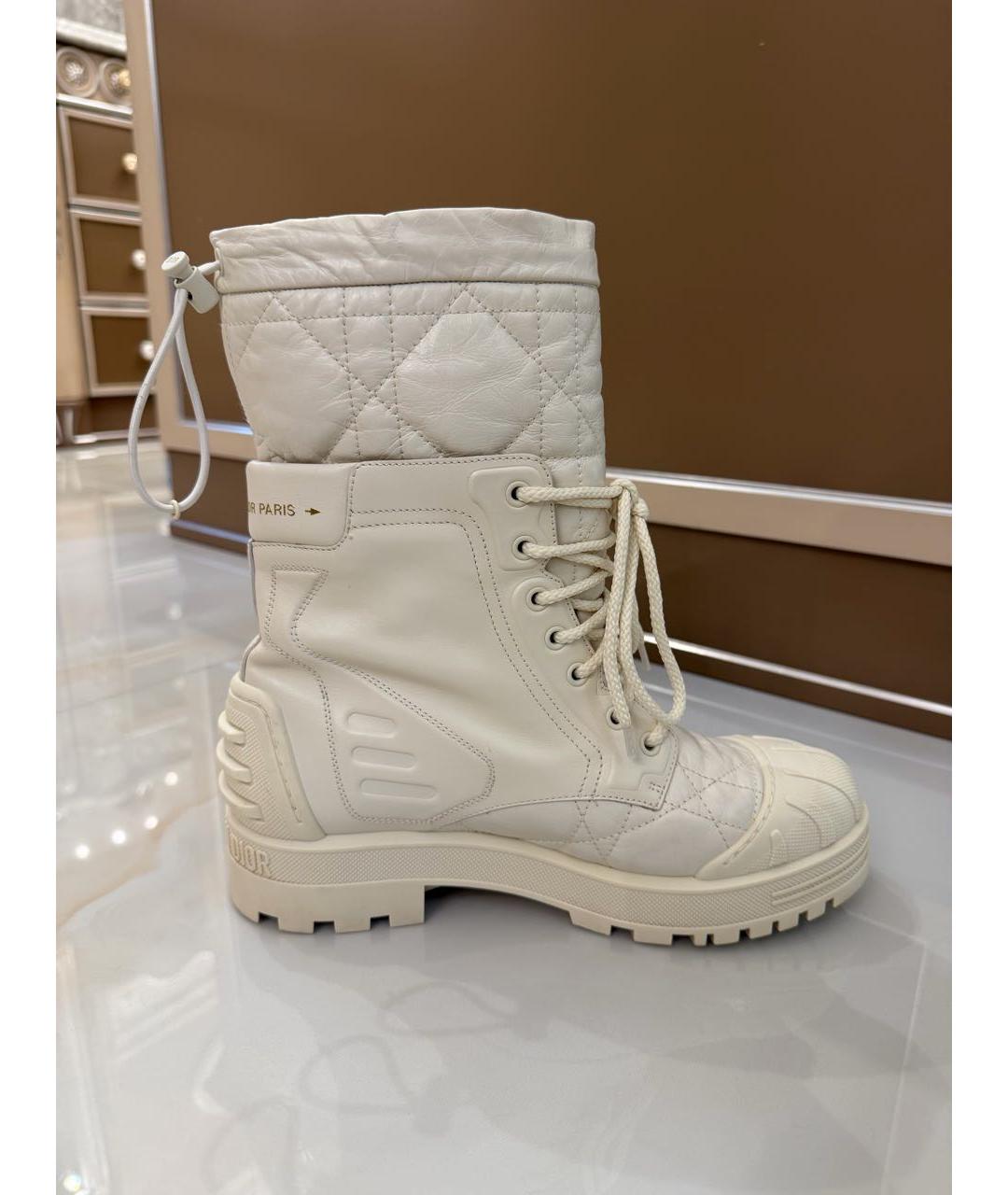 CHRISTIAN DIOR Белые кожаные ботинки, фото 7