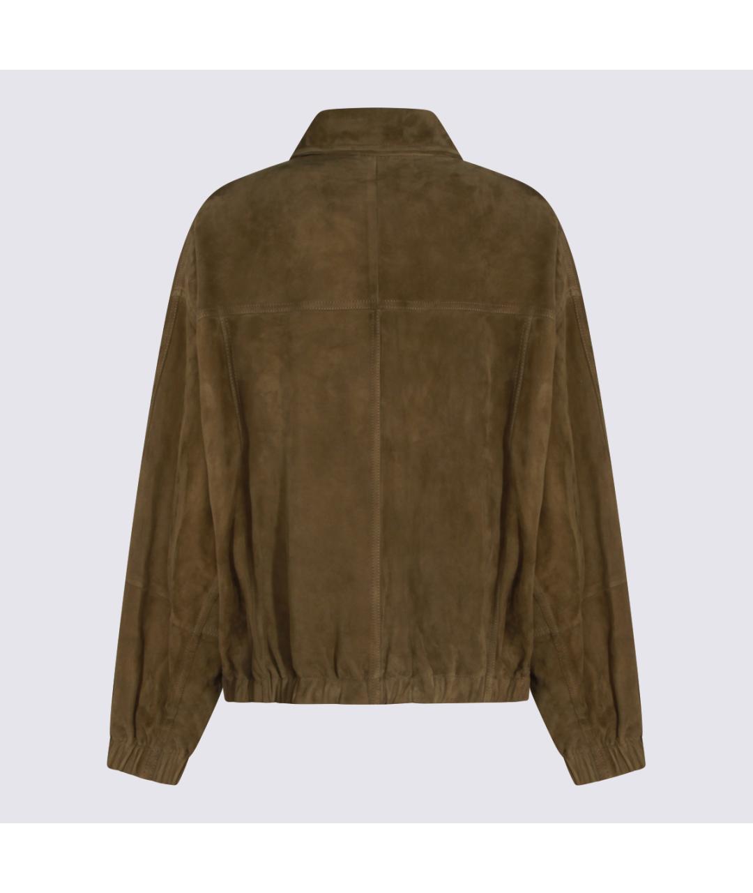 BRUNELLO CUCINELLI Коричневая кожаная куртка, фото 2