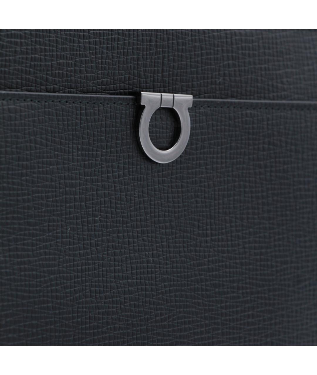 FERRAGAMO Черная кожаная барсетка, фото 4