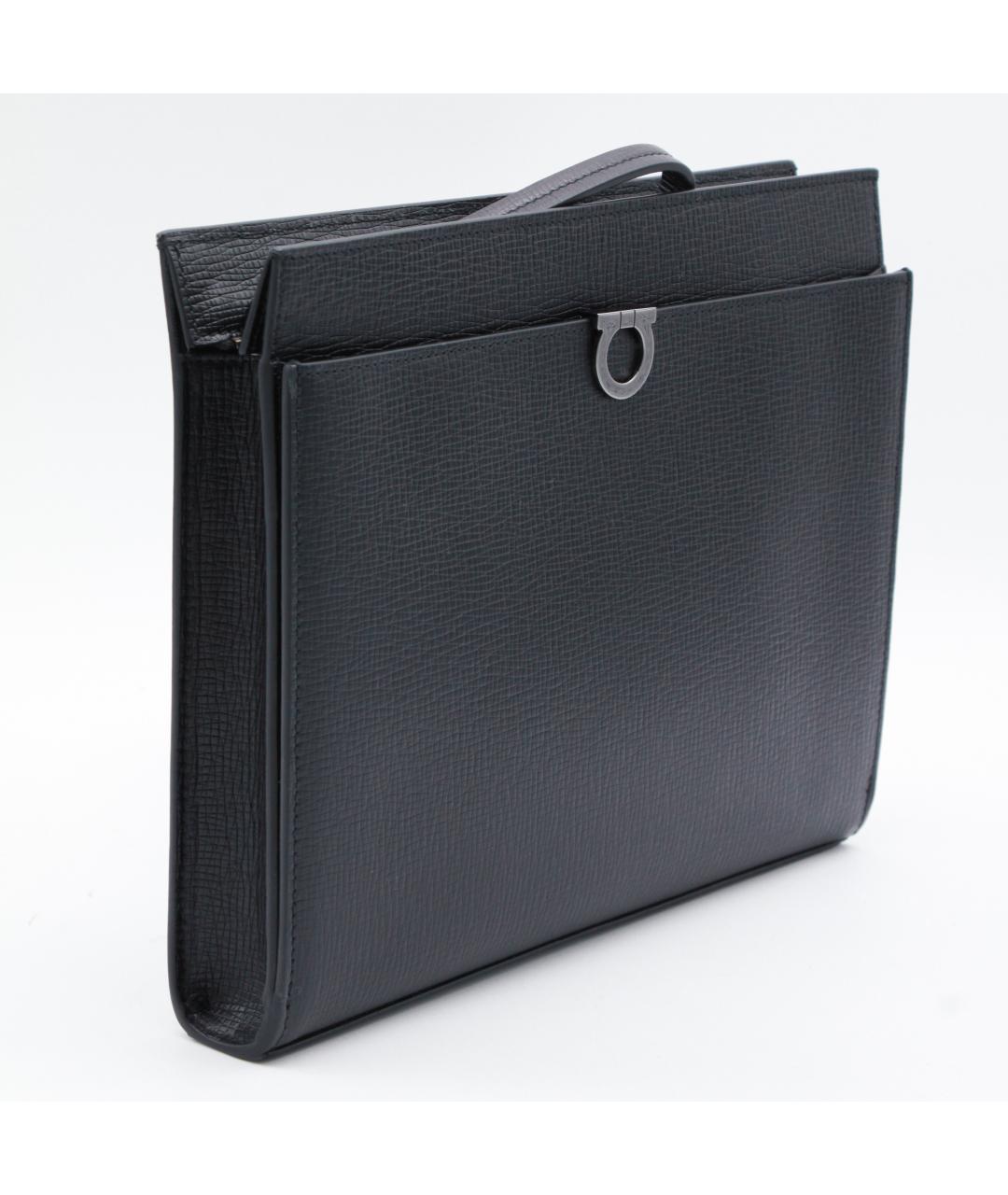 FERRAGAMO Черная кожаная барсетка, фото 2