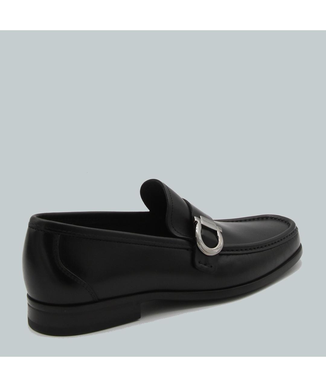 FERRAGAMO Черные кожаные лоферы, фото 2