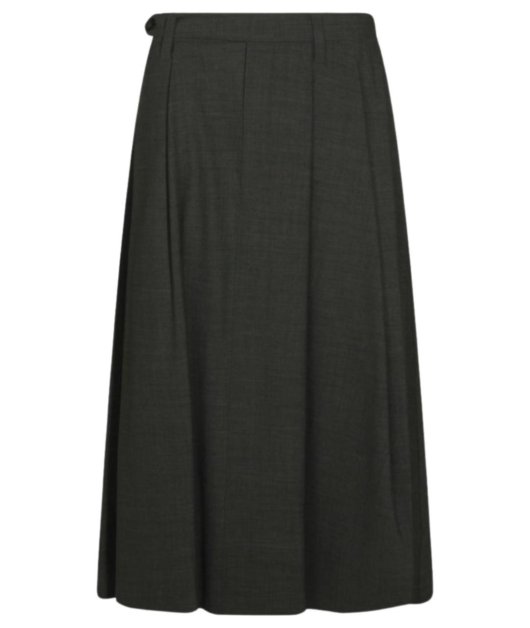 BRUNELLO CUCINELLI Черная шерстяная юбка миди, фото 1
