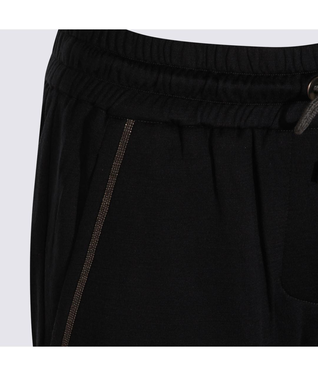 BRUNELLO CUCINELLI Черные прямые брюки, фото 3