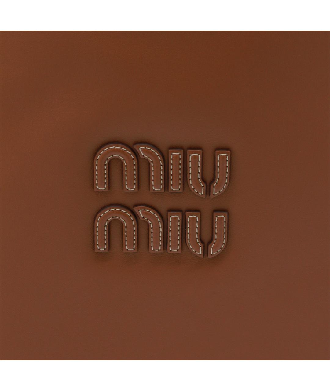 MIU MIU Коричневая кожаная сумка тоут, фото 4