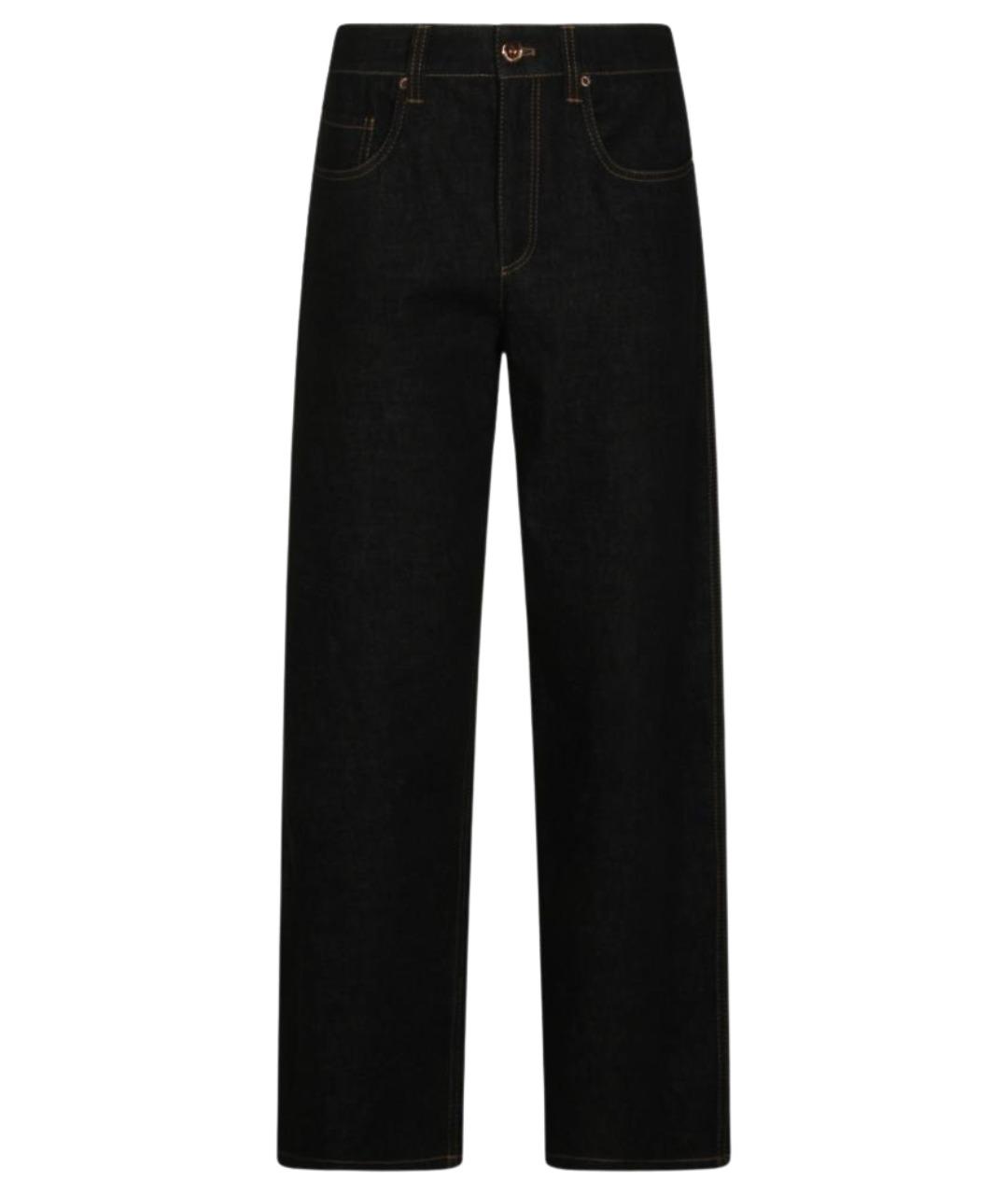 BRUNELLO CUCINELLI Черные хлопковые прямые джинсы, фото 1