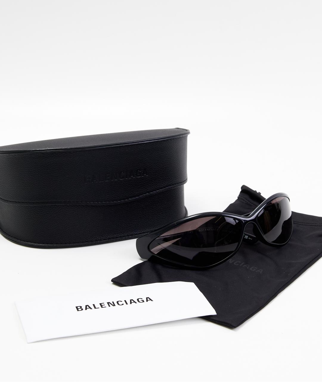 BALENCIAGA Черные пластиковые солнцезащитные очки, фото 5