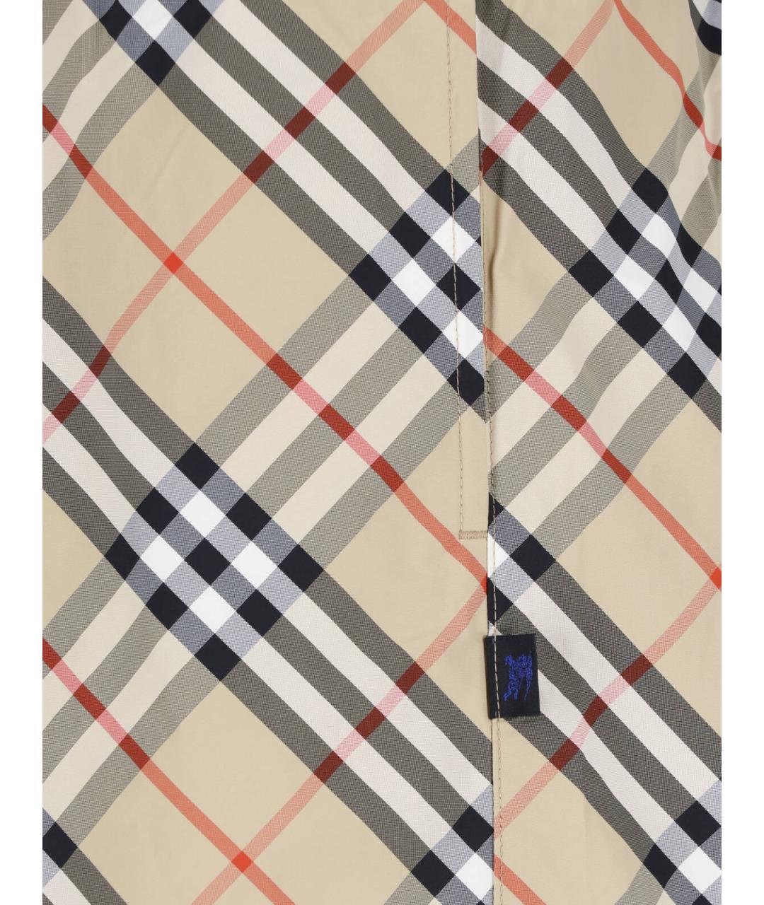 BURBERRY Бежевые полиамидовые шорты, фото 4