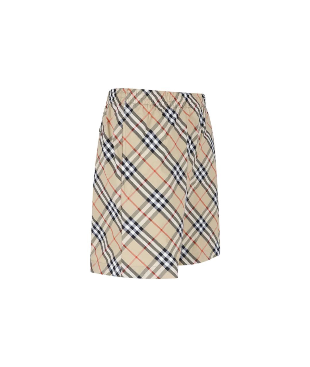 BURBERRY Бежевые полиамидовые шорты, фото 2