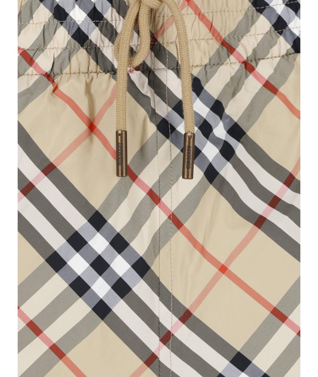 BURBERRY Бежевые полиамидовые шорты, фото 3