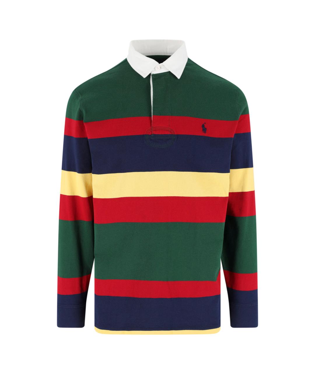 POLO RALPH LAUREN Мульти хлопковое поло с длинным рукавом, фото 1