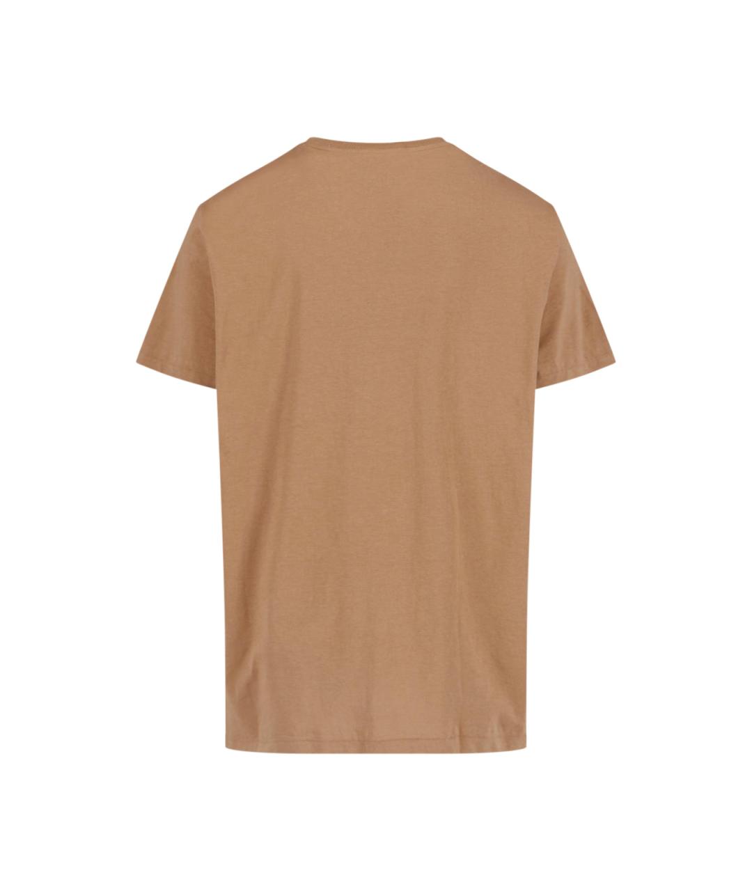 POLO RALPH LAUREN Коричневая хлопковая футболка, фото 2