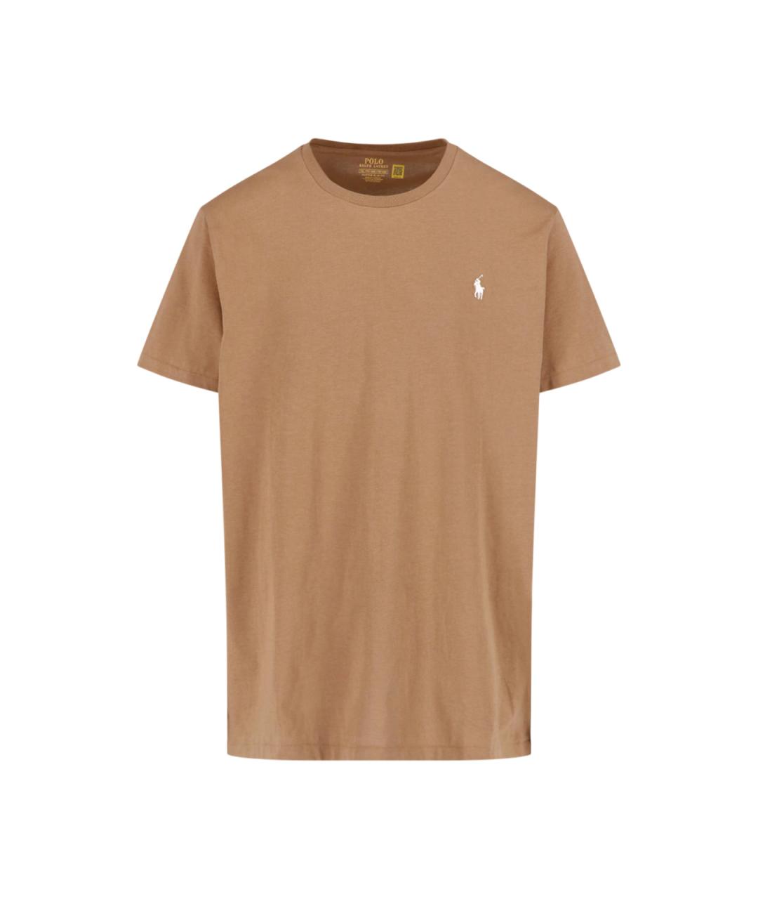 POLO RALPH LAUREN Коричневая хлопковая футболка, фото 1