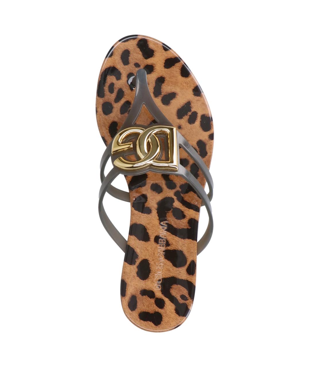 DOLCE&GABBANA Мульти резиновые шлепанцы, фото 5