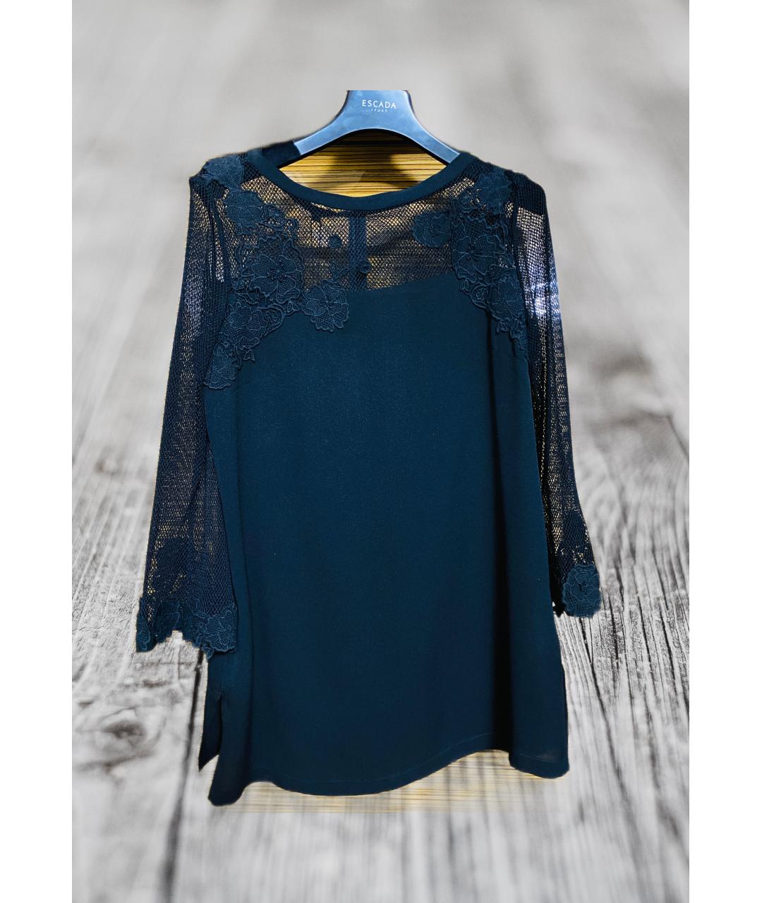 ESCADA Черная шелковая блузы, фото 7