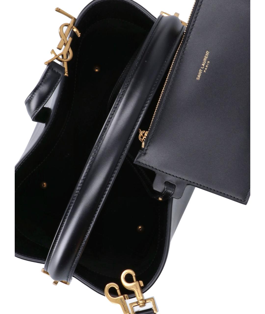 SAINT LAURENT Черная кожаная сумка через плечо, фото 4