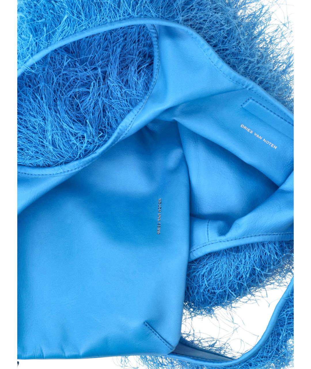 DRIES VAN NOTEN Синяя синтетическая сумка с короткими ручками, фото 4