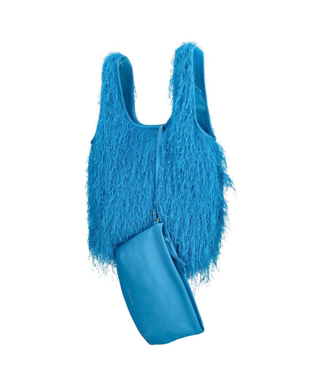 DRIES VAN NOTEN Синяя синтетическая сумка с короткими ручками, фото 2