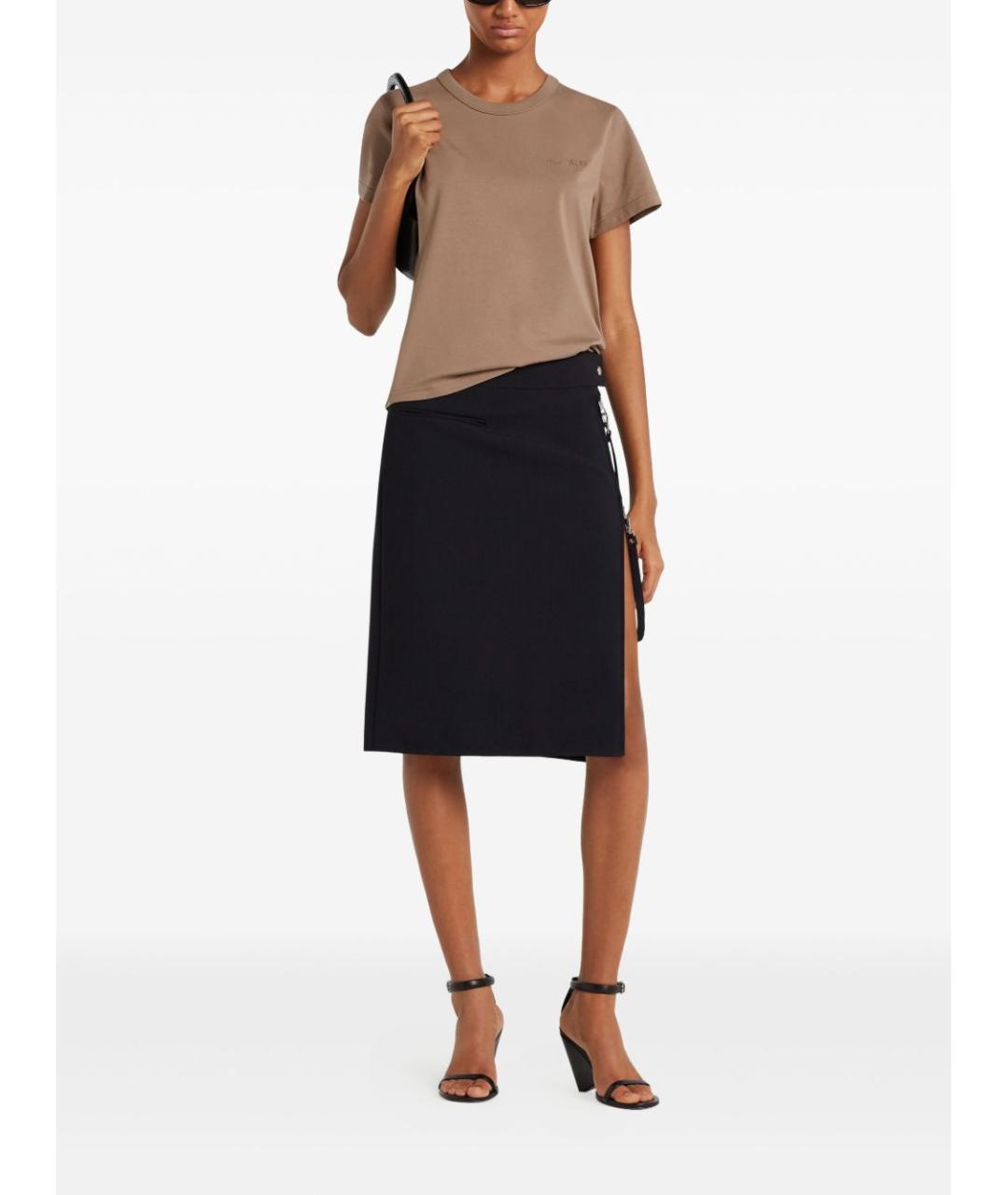 COURREGES Коричневая хлопковая футболка, фото 3