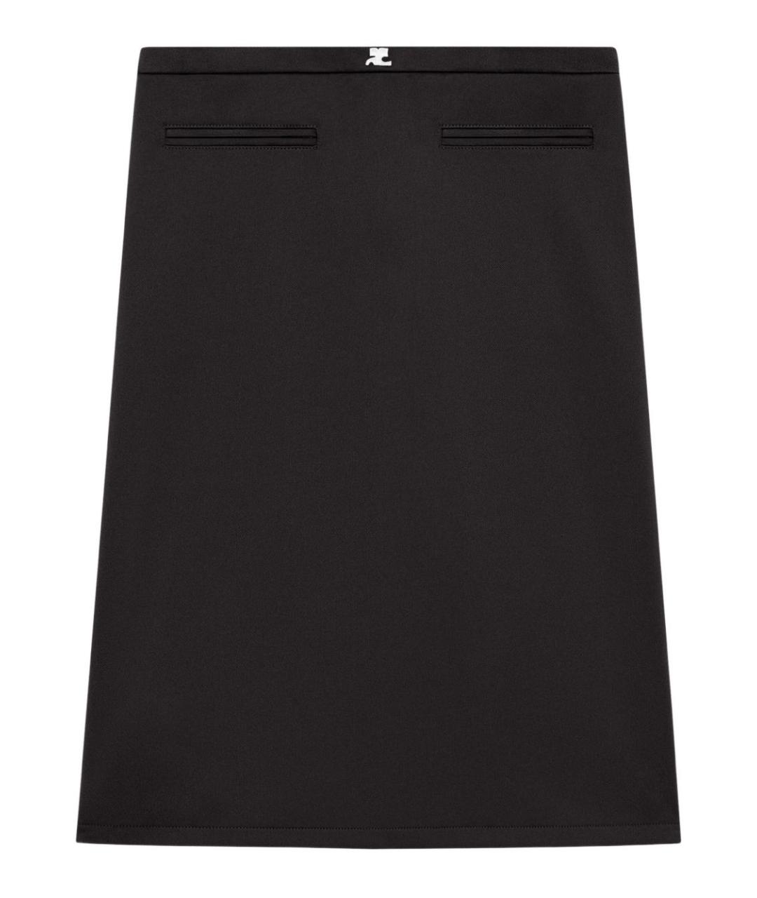 COURREGES Черная полиэстеровая юбка миди, фото 1