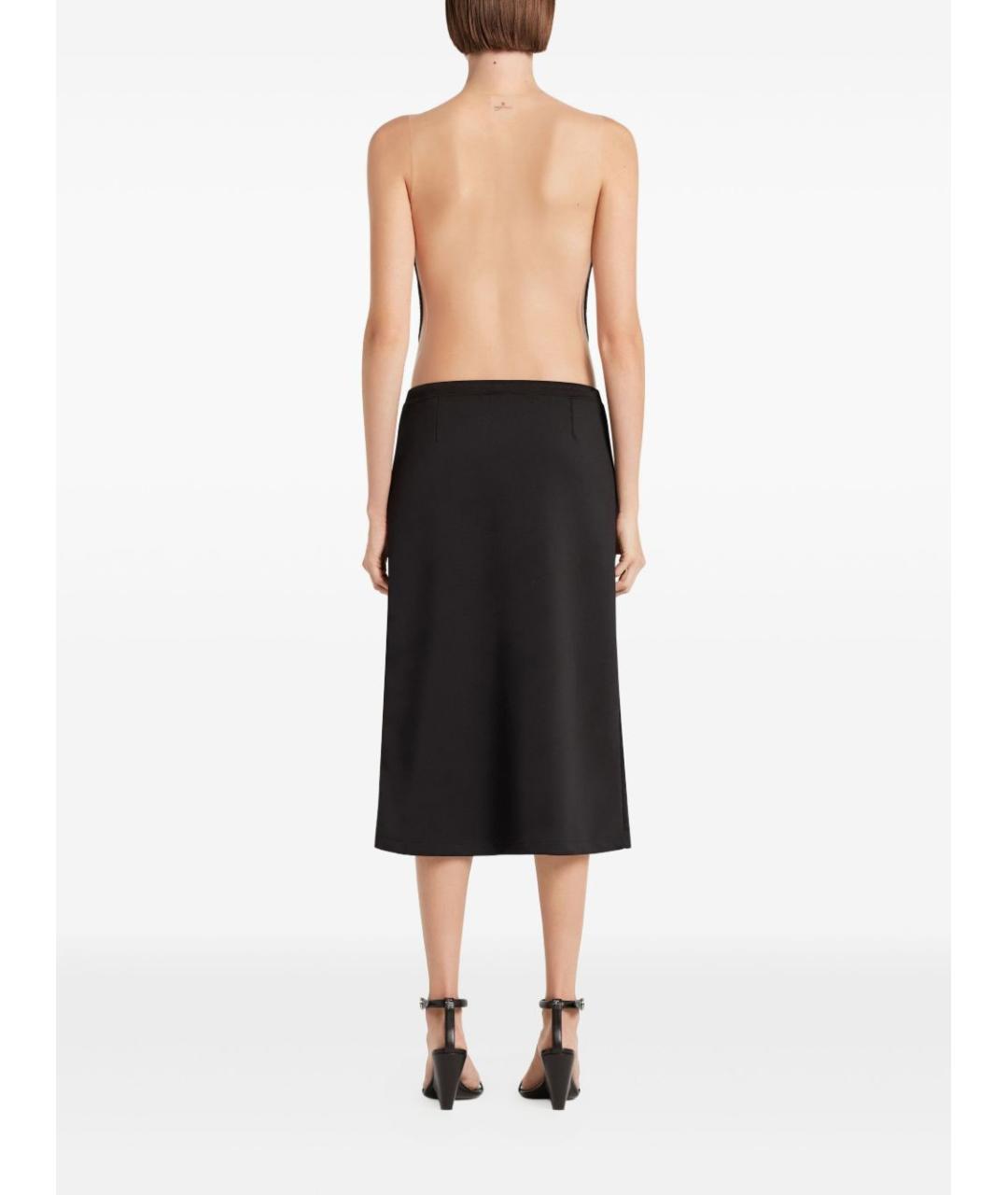 COURREGES Черная полиэстеровая юбка миди, фото 3