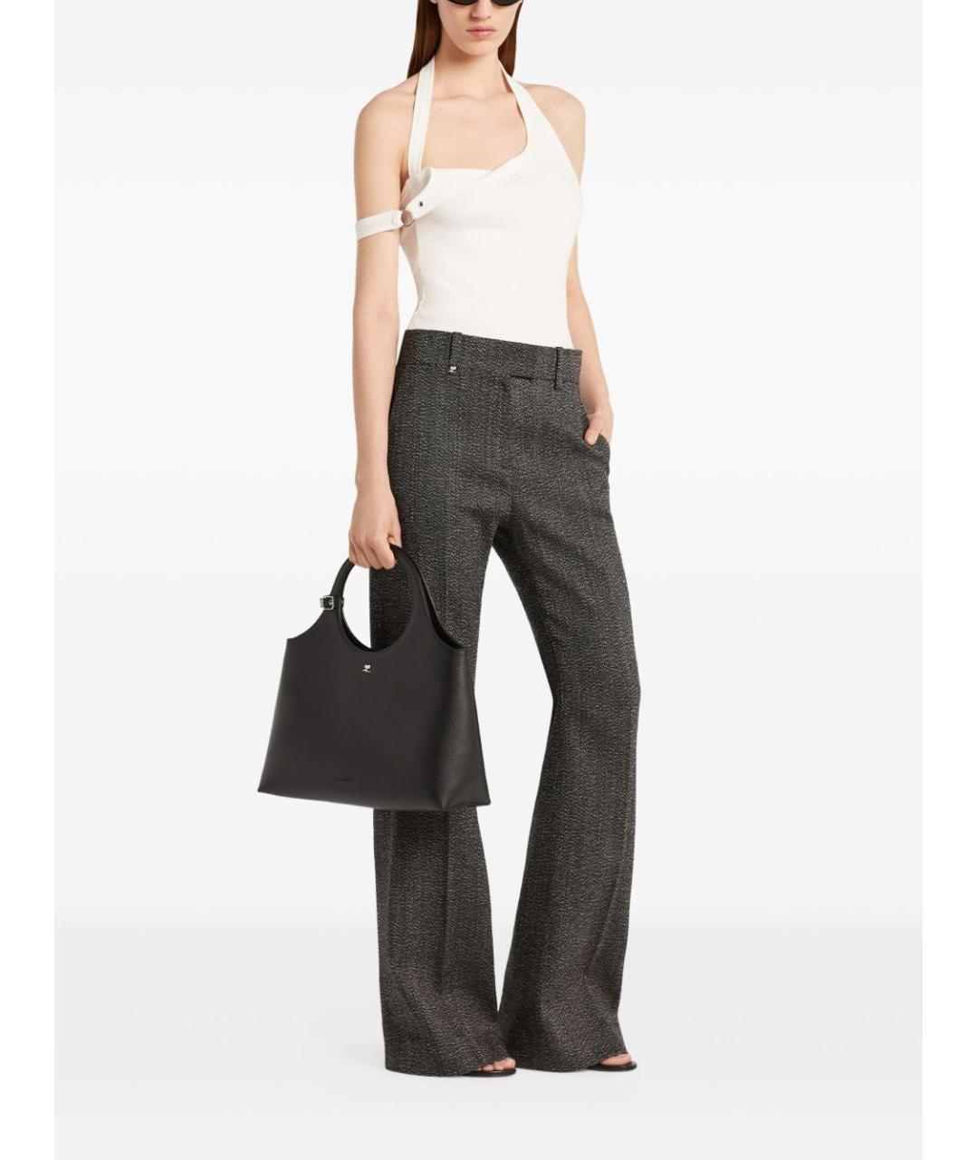 COURREGES Черная кожаная сумка через плечо, фото 3