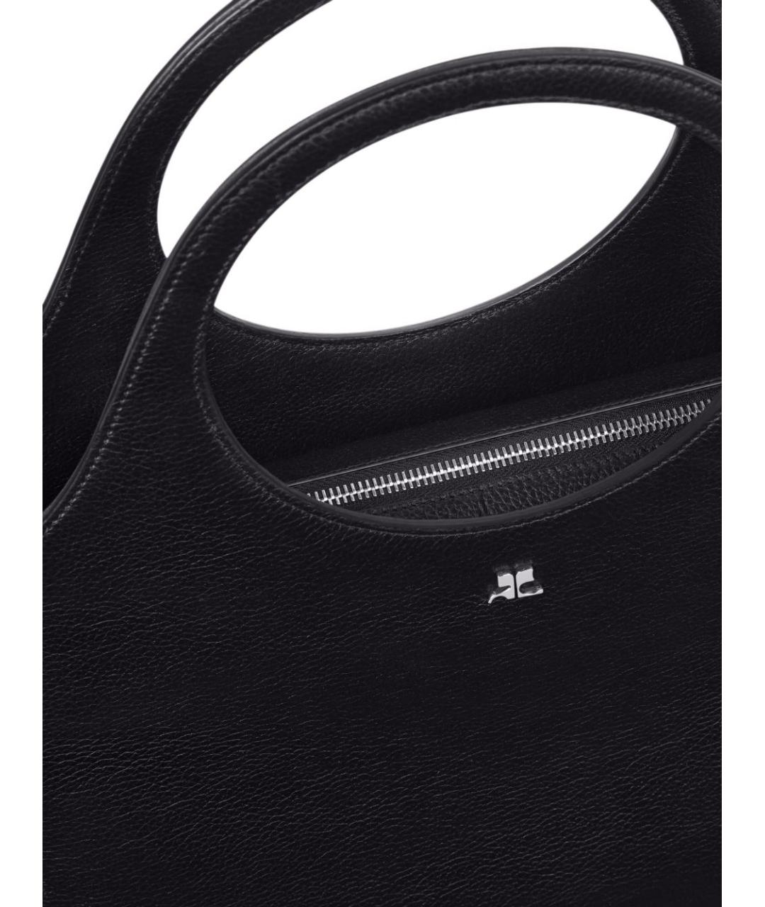 COURREGES Черная кожаная сумка через плечо, фото 4