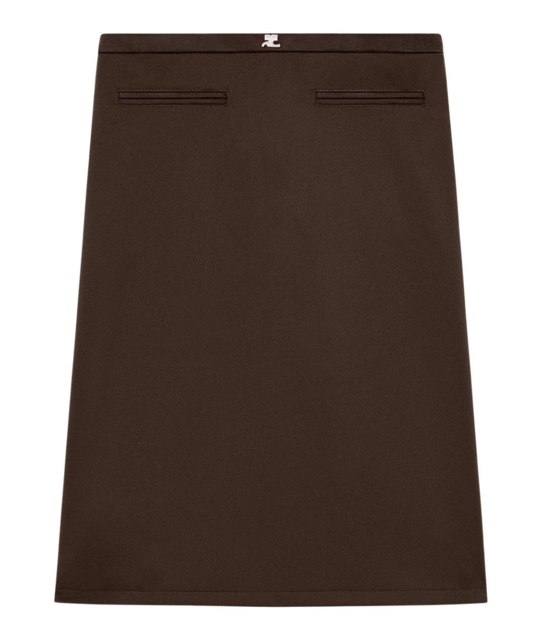COURREGES Коричневая полиэстеровая юбка миди, фото 1