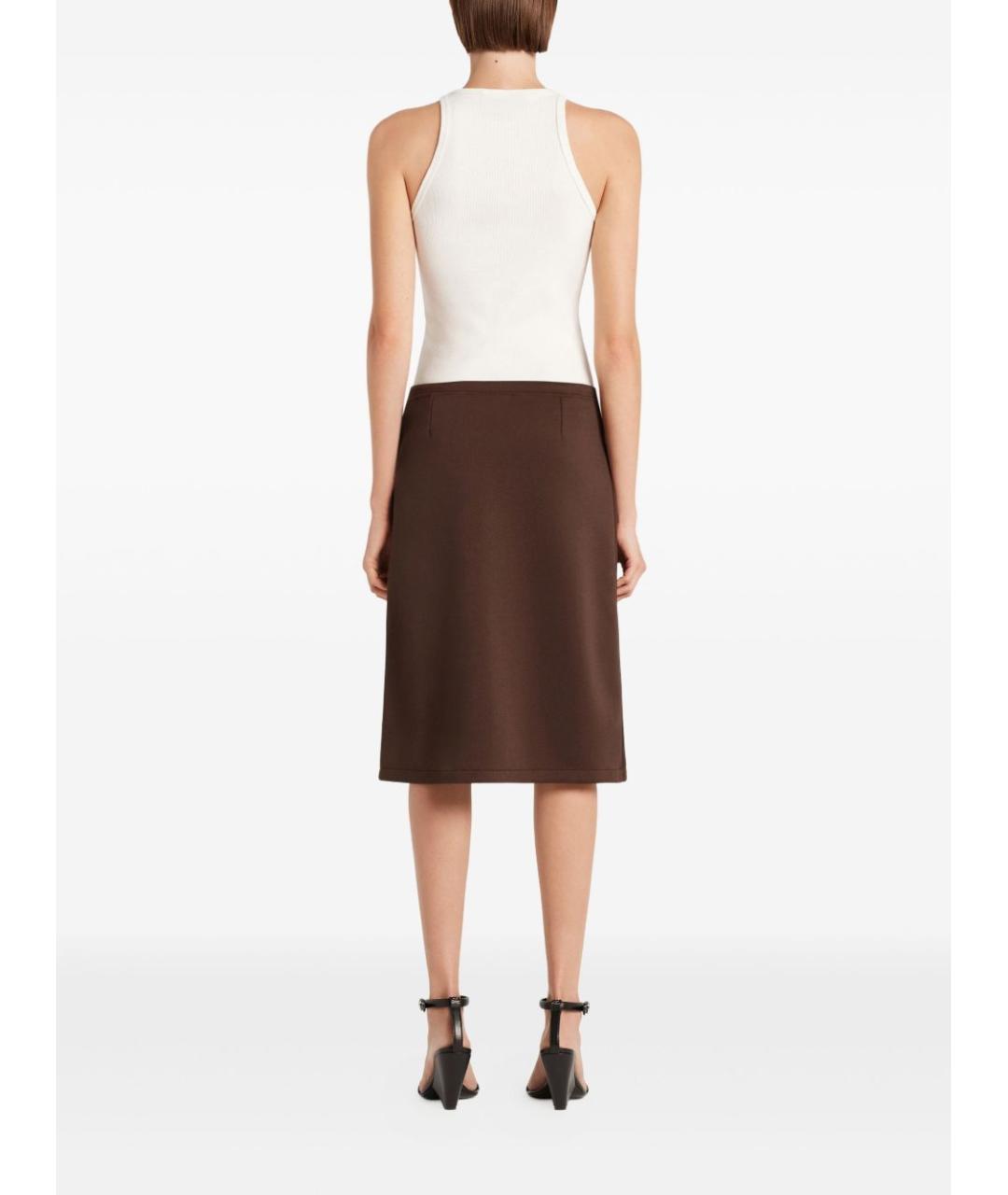 COURREGES Коричневая полиэстеровая юбка миди, фото 3