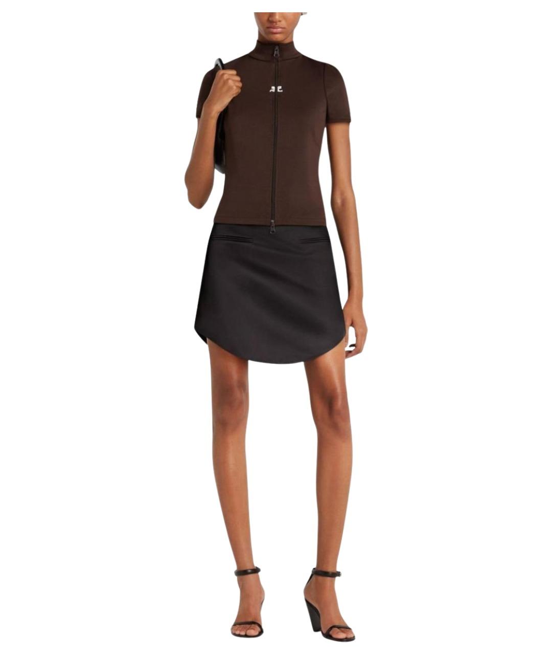 COURREGES Коричневая полиэстеровая майка, фото 2