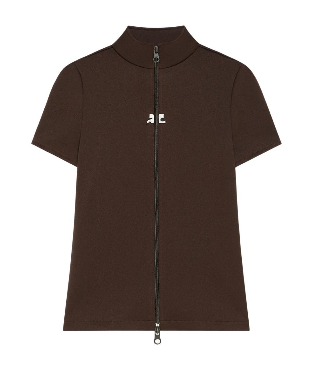 COURREGES Коричневая полиэстеровая майка, фото 1