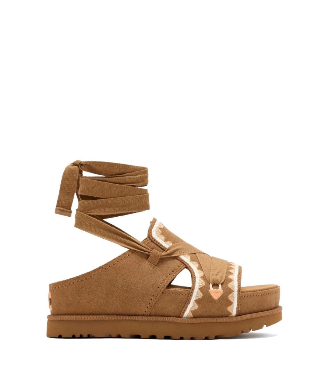 UGG AUSTRALIA Коричневые замшевые сандалии, фото 1