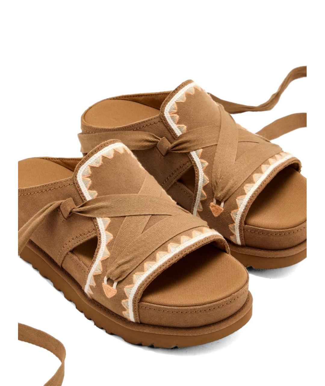 UGG AUSTRALIA Коричневые замшевые сандалии, фото 3