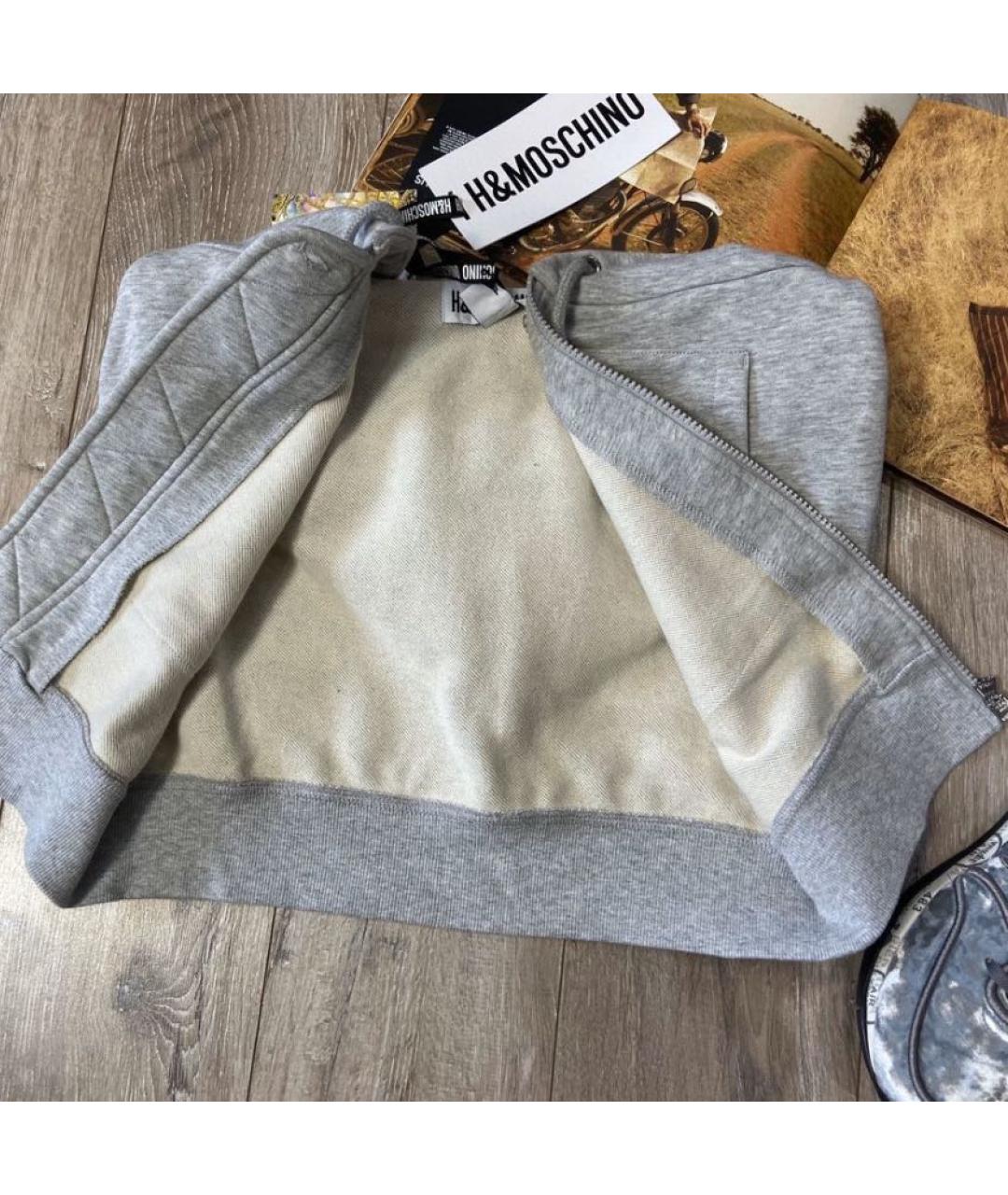 MOSCHINO Серая хлопковая юбка мини, фото 4