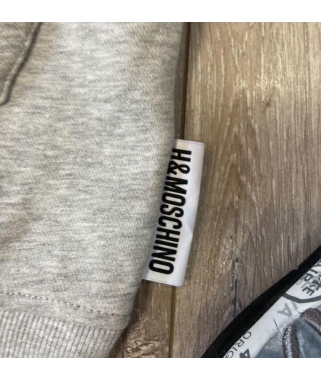 MOSCHINO Серая хлопковая юбка мини, фото 6