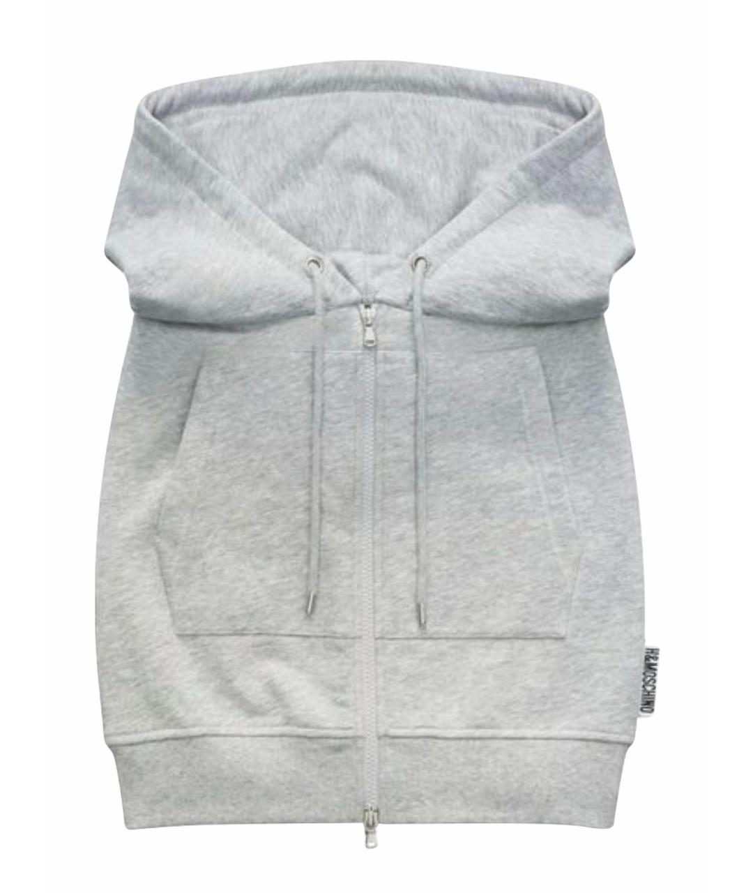 MOSCHINO Серая хлопковая юбка мини, фото 1