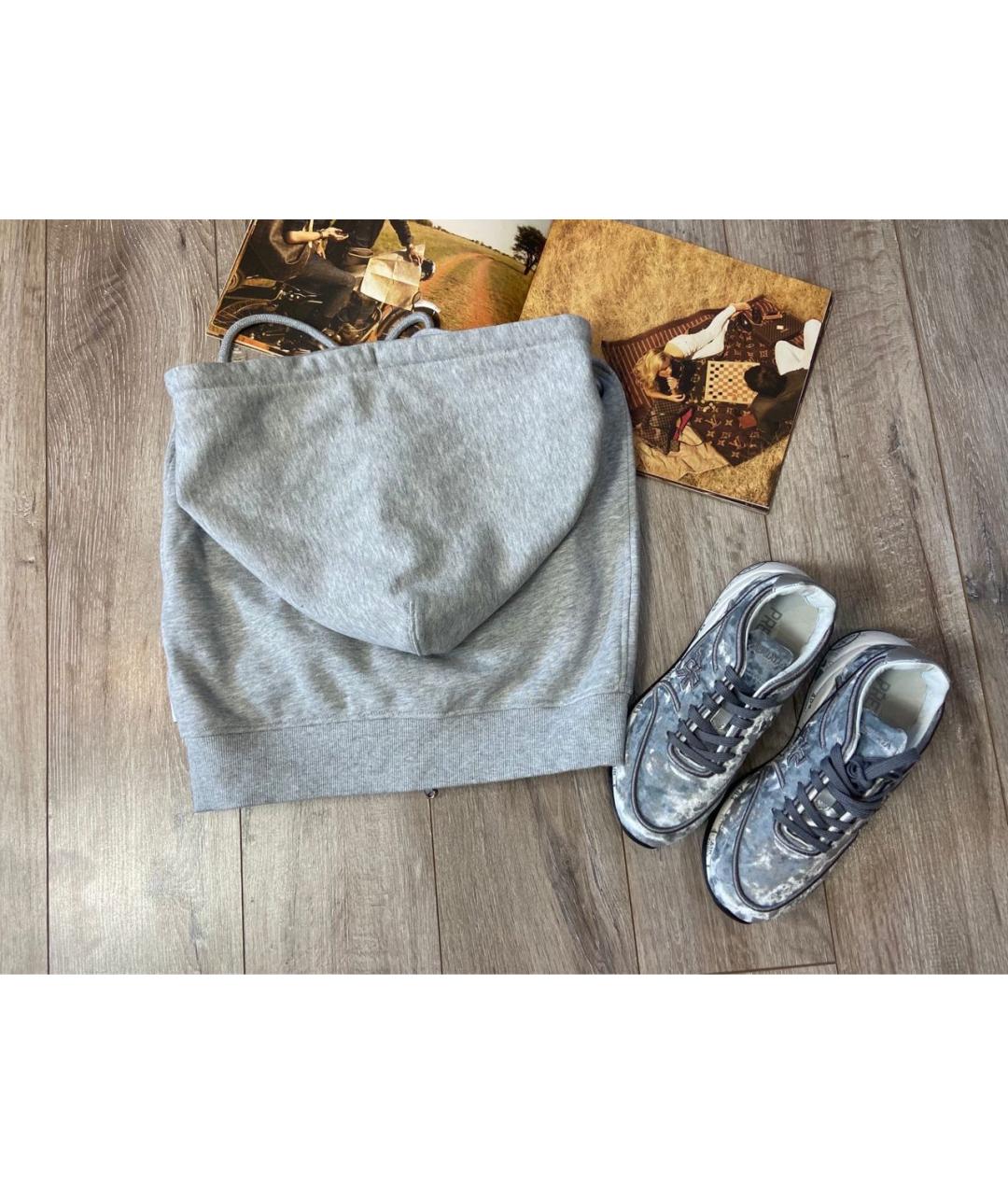 MOSCHINO Серая хлопковая юбка мини, фото 2